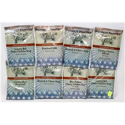 8 ASSORTED PACKS OF PATRIOT PANTRY EMERGENCY FOOD