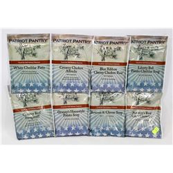 8 ASSORTED PACKS OF PATRIOT PANTRY EMERGENCY FOOD