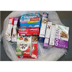 BAG OF ASSORTED CEREAL.