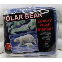 NEW! "POLAR BEAR" LUXURY PLUSH BLANKET (QUEEN)