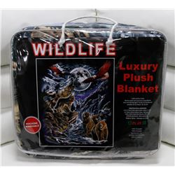 NEW! "WILDLIFE" LUXURY PLUSH BLANKET (QUEEN)