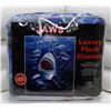 Image 1 : NEW! "JAWS" LUXURY PLUSH BLANKET (QUEEN)