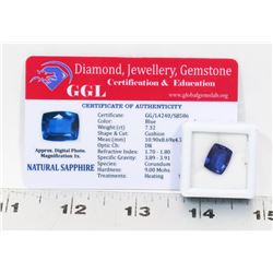 #37-NATURAL BLUE SAPPHIRE GEMSTONE  7.32CT