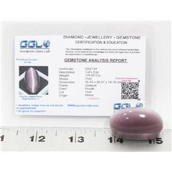 #40-PURPLE CAT'S EYE  GEMSTONE 118.85CT