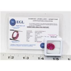 # 13-NATURAL RED RUBY GEMSTONE 11.15CT