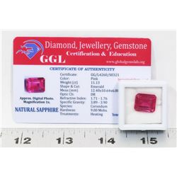 #11-NATURAL PINK SAPPHIRE GEMSTONE  11.13CT