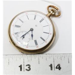 VINTAGE GOLD PLATED RAILROAD POCKET WATCH