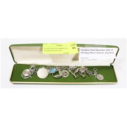 STAINLESS STEEL BRACELET WITH 19 STERLING SILVER