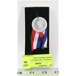1939 ROYAL VISIT METAL ON RIBBON ORIGINAL BOX