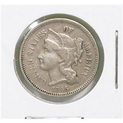 1865 USA CIVIL WAR 3 CENT COIN