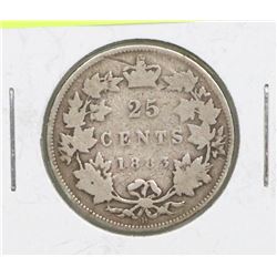 1883H  CANADA SILVER 25 CENT PIECE