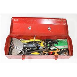 RED TOOL BOX WITH TOOLS