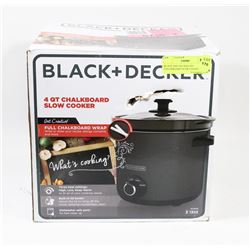 BLACK AND DECKER 4QT CHALKBOARD SLOW COOKER.