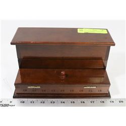VINTAGE BOMBAY MAHOGANY DESK ORGANIZER