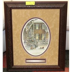 PROFESSIONALLY FRAMED VIGNETTE "WHITE CHRISTMAS"
