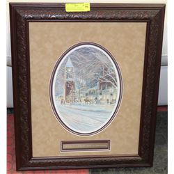 PROFESSIONALLY FRAMED VIGNETTE "CANDLELIGHT SROLL