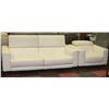 Image 1 : NEW WHITE GENUINE LEATHER 78" SOFA AND 39" CHAIR