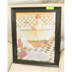 VINTAGE FRAMED PEARS SOAP AD PICTURE.