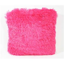 NEW HOT PINK FUZZY APPROX 18”X18” CUSHION TIMES 2