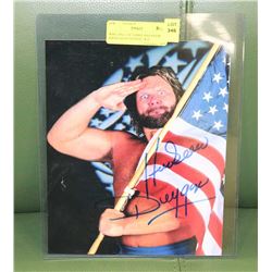 WWE HALL OF FAMER HACKSAW JIM DUGGAN SIGNED 8X10