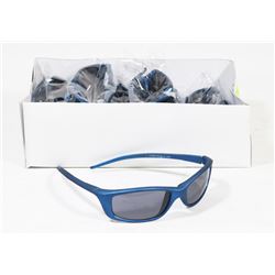 BOX OF BLUE DESIGNER SUNGLASSES