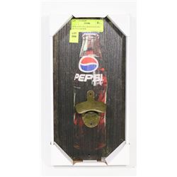 NEW PEPSI COLA WOOD HANGING BOTTLE OPENER.