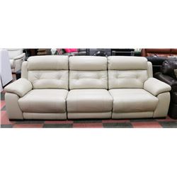 NEW BEIGE GENUINE LEATHER ELECTRIC RECLINING
