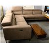 Image 1 : NEW BROWN FABRIC 118" X 118" LIFT BACK SECTIONAL