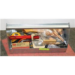 ALUMINUM CARRIER WITH VARIOUS TOOLS AND WOOD