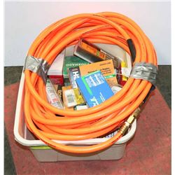 BOX WITH STAPLES FOR POWER STAPLER AND HOSE