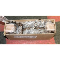 BOX OF NEW CANDLE HOLDERS