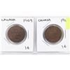 Image 1 : CANADA LARGE CENT COINS  1909 AND 1918.
