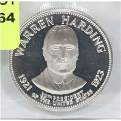 SILVER WARREN HARDING PRESIDENTIAL MEDAL
