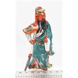 VINTAGE JAPANESE WARRIOR FIGURE, SIGNED AND