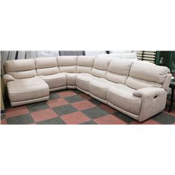 NEW BEIGE MICROFIBRE ELECTRIC RECLINING