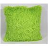 Image 1 : NEW LIME GREEN FUZZY SHOWHOME CUSHION TIMES 2