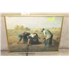 Image 1 : FRAMED PRINT OF THREE LADIES IN THE FIELD 20"X17".