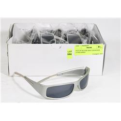BOX OF SILVER GRAY DESIGNER SUNGLASSES