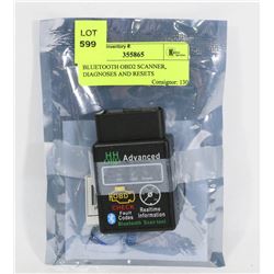 BLUETOOTH OBDII SCANNER, DIAGNOSES AND RESETS