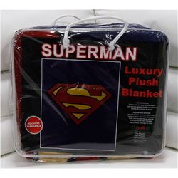NEW! "SUPERMAN" LUXURY PLUSH BLANKET (QUEEN)