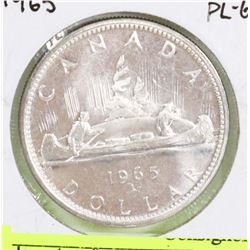 1965 CANADIAN SILVER DOLLAR COIN.