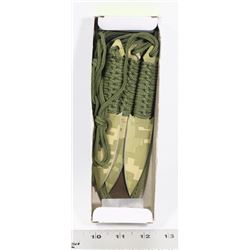 LOT OF 3 CAMO THROWING KNIVES WITH SHEATH 440