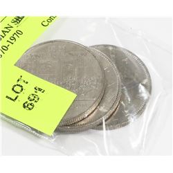 LOT OF 3 CANADIAN DOLLARS - 1870-1970