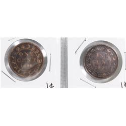 CANADA LARGE CENT COINS 1888 AND 1901.