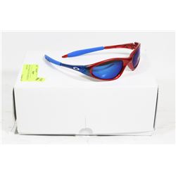 BOX OF OAKLEY STYLE RED BLUE DESIGNER