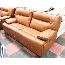 NEW BROWN GENUINE LEATHER ELECTRIC RECLINING