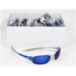 BOX OF OAKLEY STYLE SILVER BLUE DESIGNER