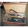 Image 1 : 57) BOX WITH LARGE ASSORTMENT OF CARPENTRY TOOLS.