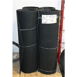 LOT OF 4 RUBBER MATS, 4FT X 6FT 3/8" THICK