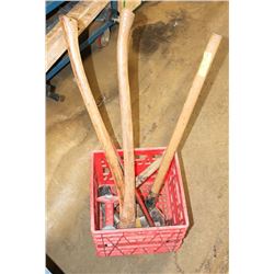 BOX OF AXES AND HAMMERS